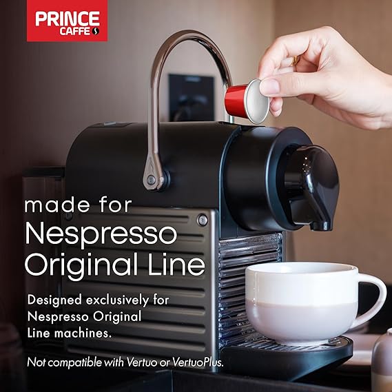 Prince Caffe Espresso Pods – 4 Flavor Variety Pack – Intensity 7-10 Medium to Dark Roast Coffee Capsules – Compatible with Nespresso, Pods for Original Line Machines – 4 x 10 Pack (40 Count)