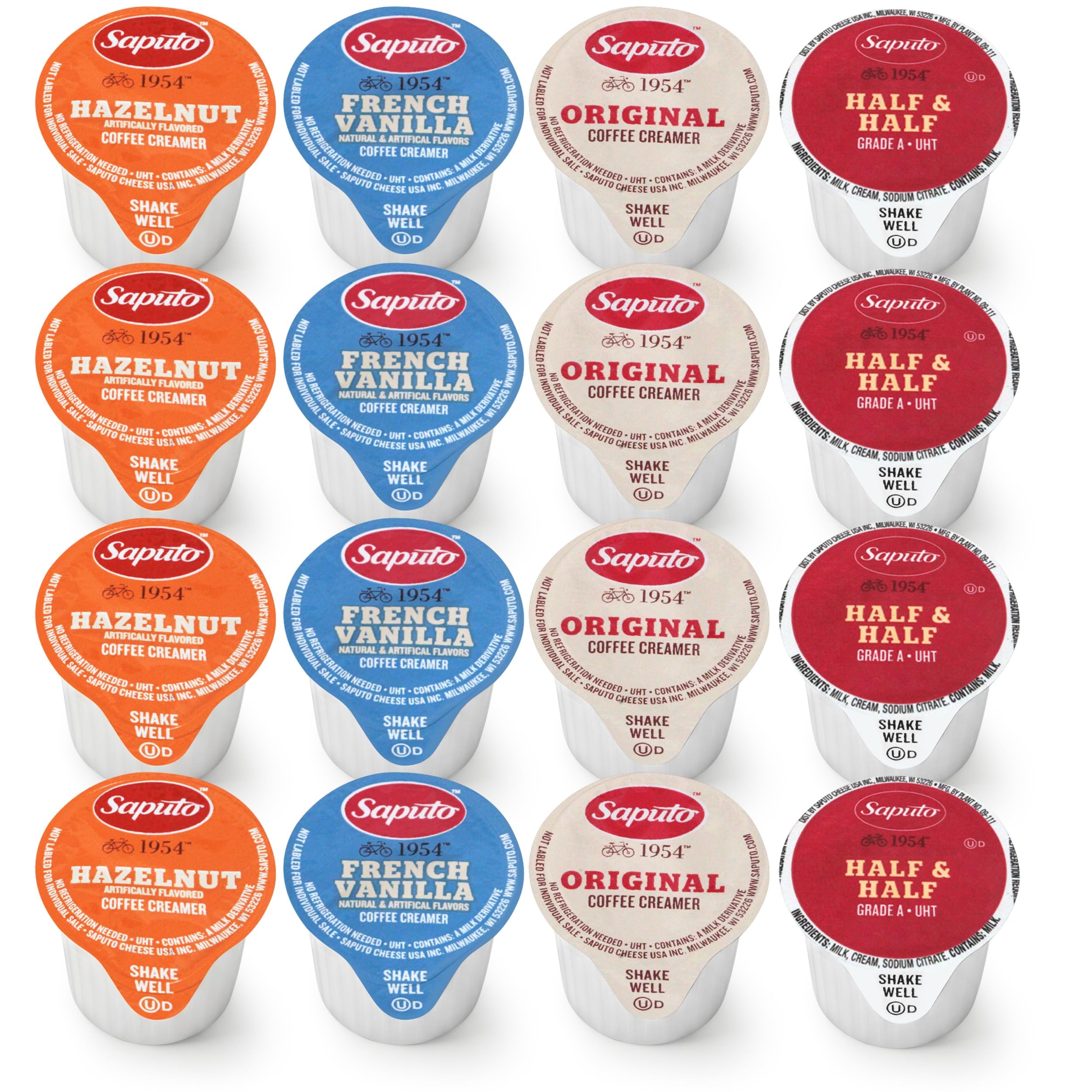 Coffee Creamer Singles Variety Pack- 48 Count - 4 Flavors Half & Half, Hazelnut, French Vanilla, , Original– Non-Dairy Creamers for Coffee, Tea, Office, Home, Bar & Gifting