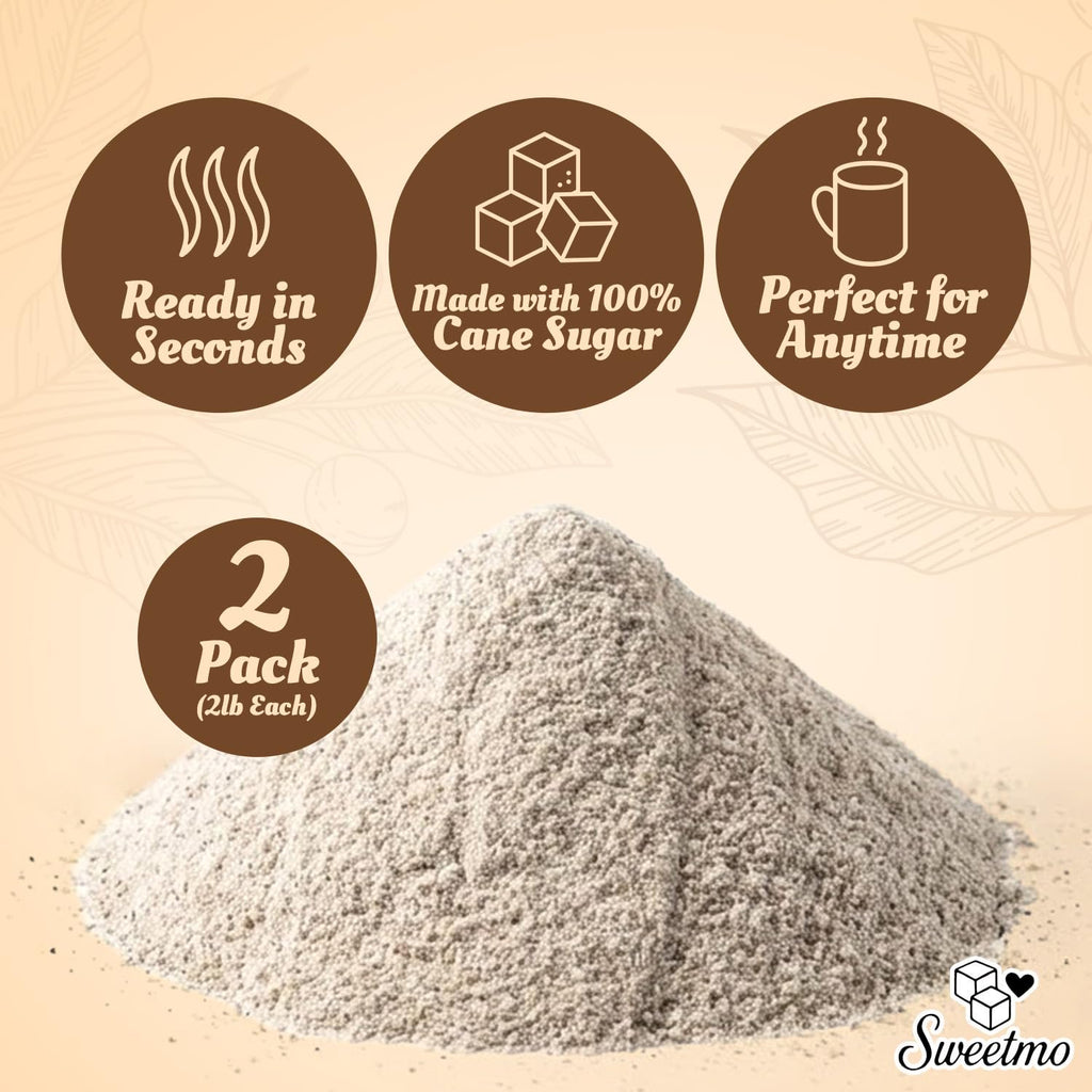 French Vanilla Cappuccino Mix – 2 Pack (2 lb Each Bag) Instant Coffee Powder with Cane Sugar – Creamy French Vanilla Cappuccino Drink Mix for Hot or Cold Coffee Drinks